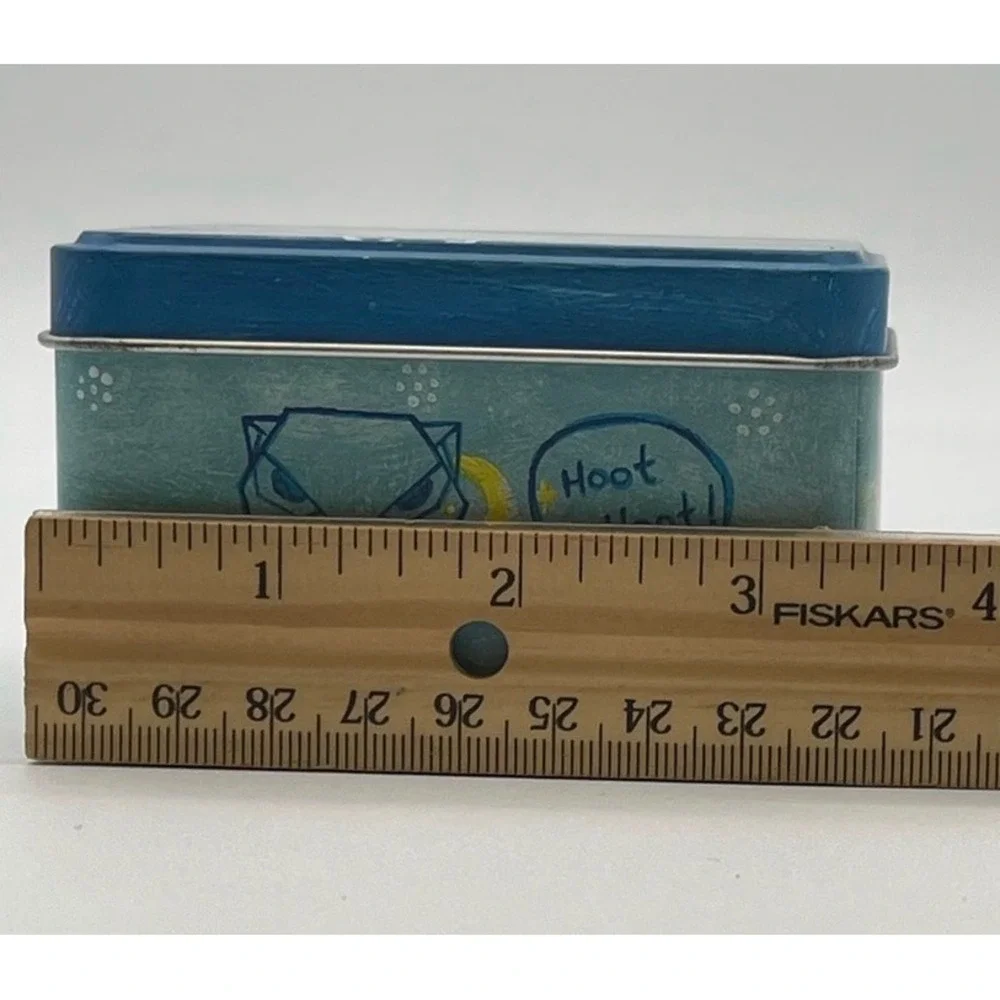 Vintage FOSSIL Watch Tin Blue Origami Owl Night Sky Collectible Box 2004 Y2K